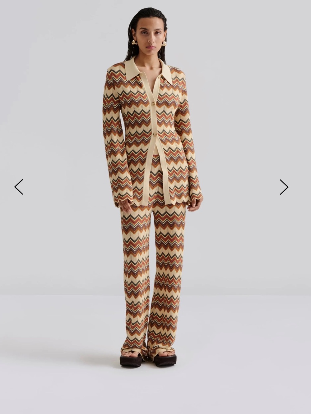 By Malina LINNEA FITTED KNITTED CARDIGAN and DITTE FLARED KNITTED PANTS (SET)